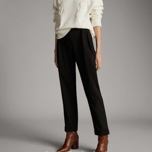 Massimo Dutti Black Wool Trousers